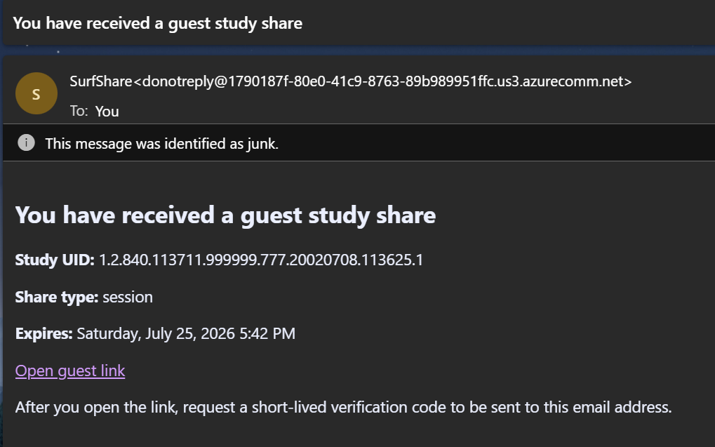 Surf Viewer workspace invitation